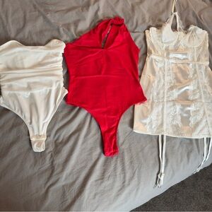 Bundle, new, size:XS-S, white body(XS), red body (XS), lingerie dress (S)
